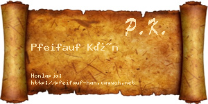 Pfeifauf Kán névjegykártya